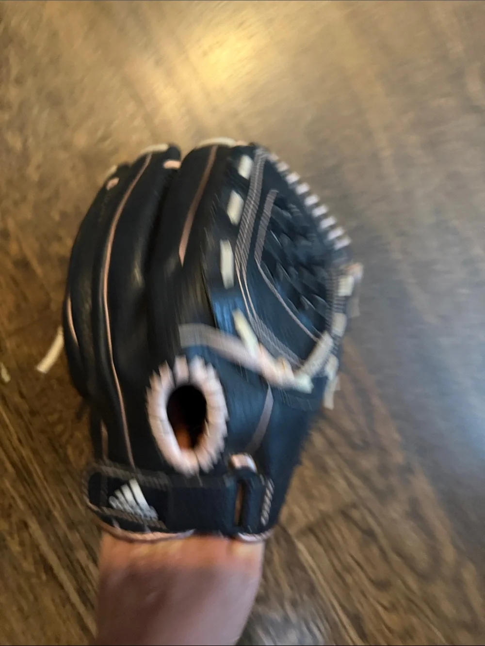 Kids Adidas Black Leather Baseball Glove
